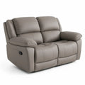 2-Sitzer Relaxsofa manuell verstellbar PU-Kunstleder Polyurethan-Schaum rechteckig Taupe Schwarz 152 x 92 x 101 cm