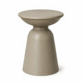 Runder Beistelltisch aus glasfaserverstärktem Magnesiumoxid Zement Taupe 40 x 40 x 45 cm