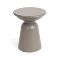 Runder Garten Beistelltisch aus Polypropylen Taupe 45 cm Durchmesser x 48 cm Höhe