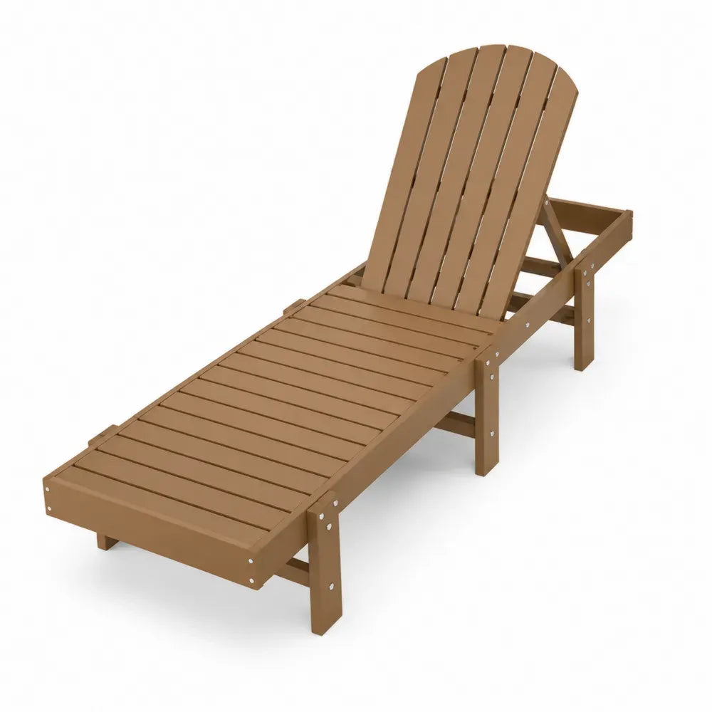 Sonnenliege Adirondack verstellbar rechteckig HDPE Lamellen Braun 195 x 64 x 88 cm