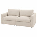 2-Sitzer Sofa modular gepolstert Polyesterbezug Sperrholz Kiefernholz rechteckig Beige Schwarz 178 x 96 x 82 cm